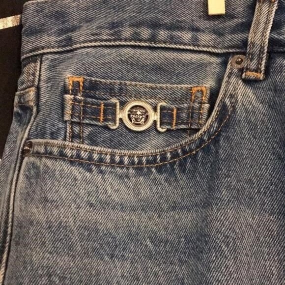 New Authentic Versace “Biggie Medusa” Nonstretch Denim Jeans – Size 34 - Picture 12 of 12
